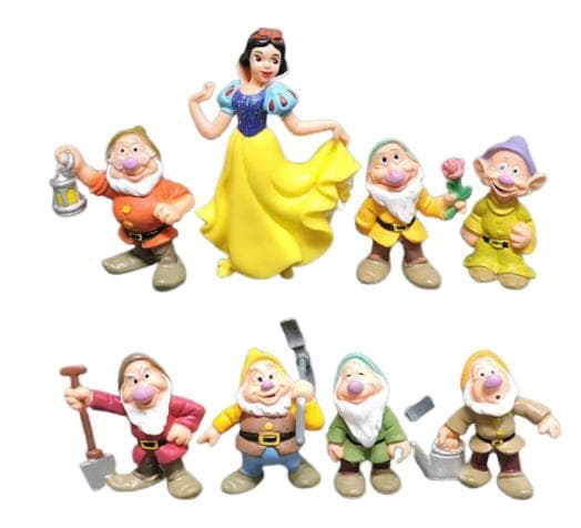 Snøhvit og de syv dvergene figurer pynteleker 8 stk sett