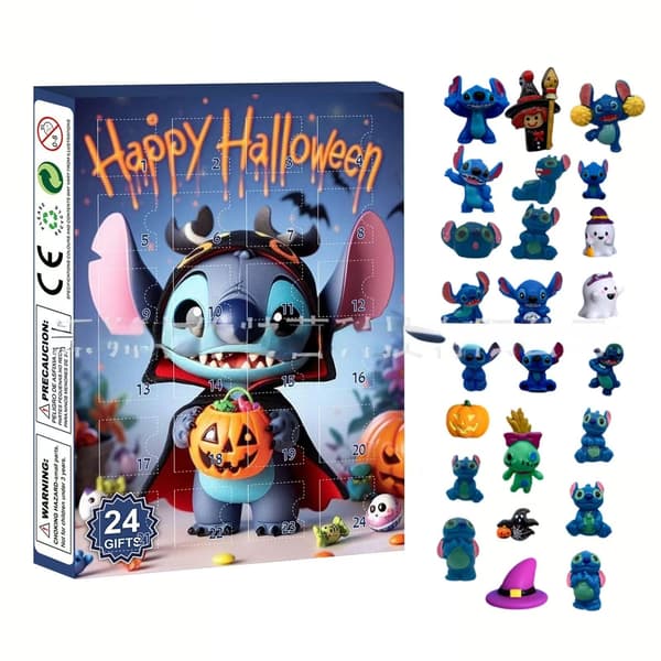 Advent Calendar Countdown Blind Box Halloween Skeleton Horror Theme 24 pcs Surprise Collectible Toy Gift Box C
