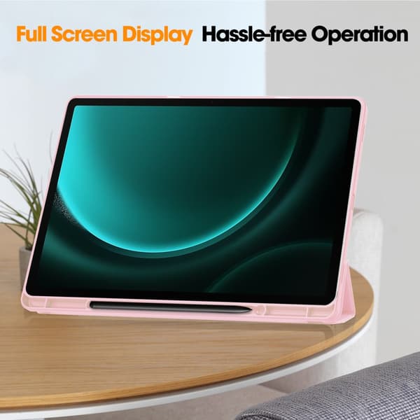Samsung Galaxy Tab S9 FE Plus Cover Tri-Fold Med Penneholder Ro