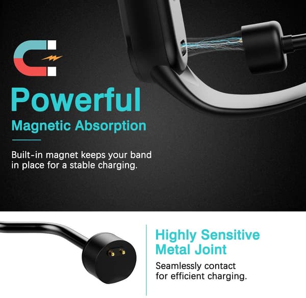 Magnetisk USB-oplader til Xiaomi Mi Band 5