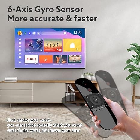 Upgrade WeChip W1 Air Mouse Remote Control with Keyboard, IR/RF TV Remote for Android TV Box/PC/Projector/HTPC/All-in-one PC