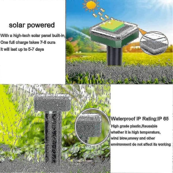 6 st Solar Snake Repeller för Utomhusbruk, Ultraljud Solar Snake Repeller, Snake Repeller för Utomhusbruk 4pcs