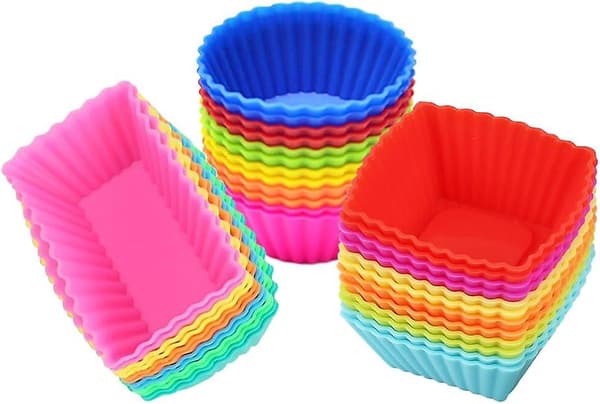 Silicone Muffin and Cupcake Molds, 36-pack, Reusable, Non-stick