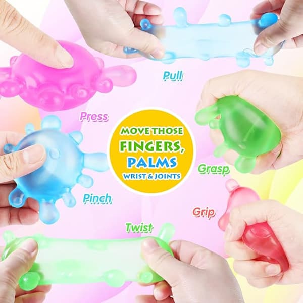 NeeDoh Kids Squeeze Ball, Splat Stick Squishy Legetøj, Squeeze Splash Legetøj, Lindrer Angst, Ice Soft Squeeze Cube Maltose Balls Blå Blue