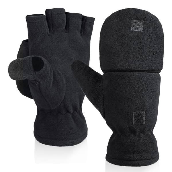 Fingerløse polarfleecehandsker / vintervanter 2-i-1 S