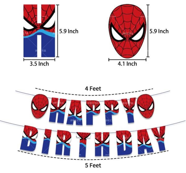 Spider-Man Barnkalas Ballongbåge - Happy Birthday Party