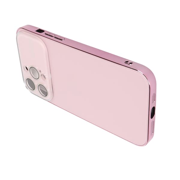 Electroplated Phone Case with Large Window Lens Camera Protection Shockproof Phone Protective Cover Anti-Scratch Pink for iPhone 14 Pro