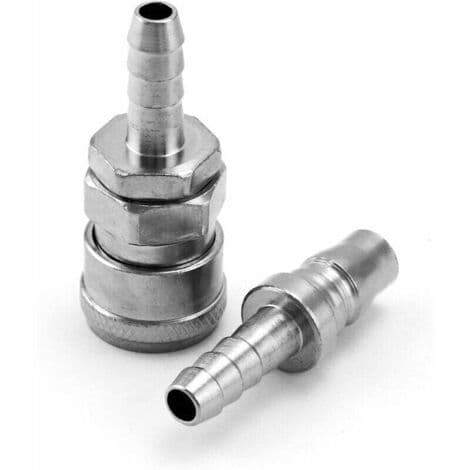6 stk. luftkompressorstuds, 8 mm pneumatisk hurtigkobling han-hun (SH20+PH20)
