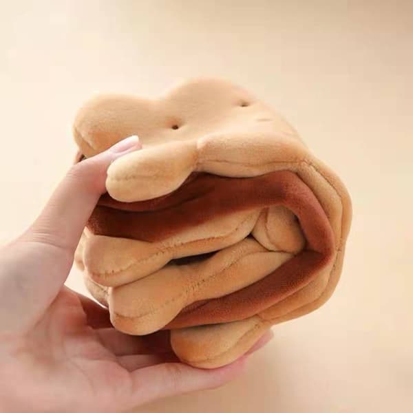 Cute Pencil Case (Brown), Creative Plush Biscuit Pencil Case Stude