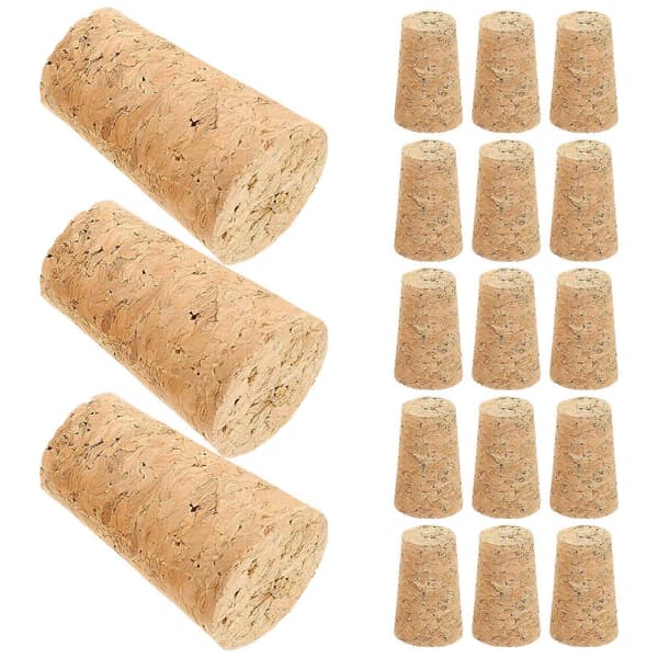 20 stk. trækorkpropper til flasker, koniske lækagesikre vinflaskepropper, beige, 3,5x2 cm