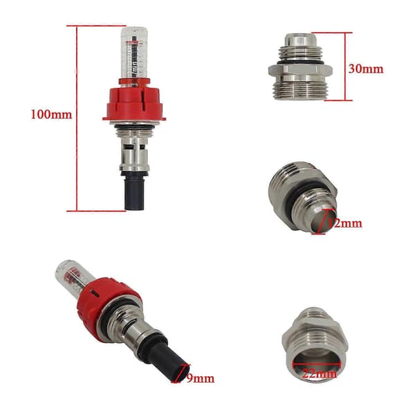 Flow meter for water underfloor heating manifold, water flow indicator