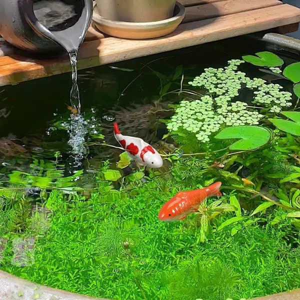 2 Pcs Floating Fish Decoration Decorative Floating Fish Aquarium Underwater Craft Ceramic Fish (Mixed Style)
