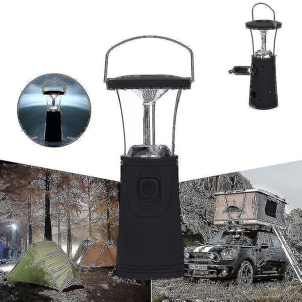 Hånddrevet Solcellelampe Multifunksjonell Nødlampe LED Utendørs Campinglykt