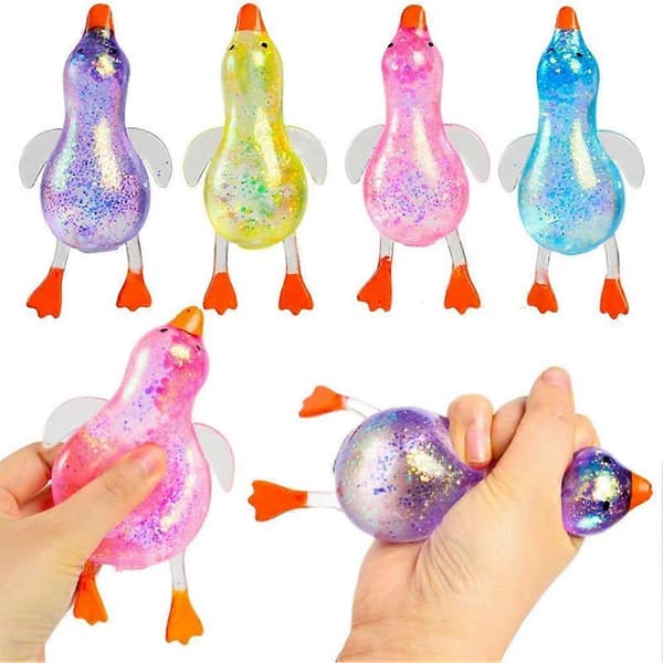 Squishy Glitter Anker Dyr Stressbolde Stresslindrende Sensorisk Legetøj Påskekurvfyld
