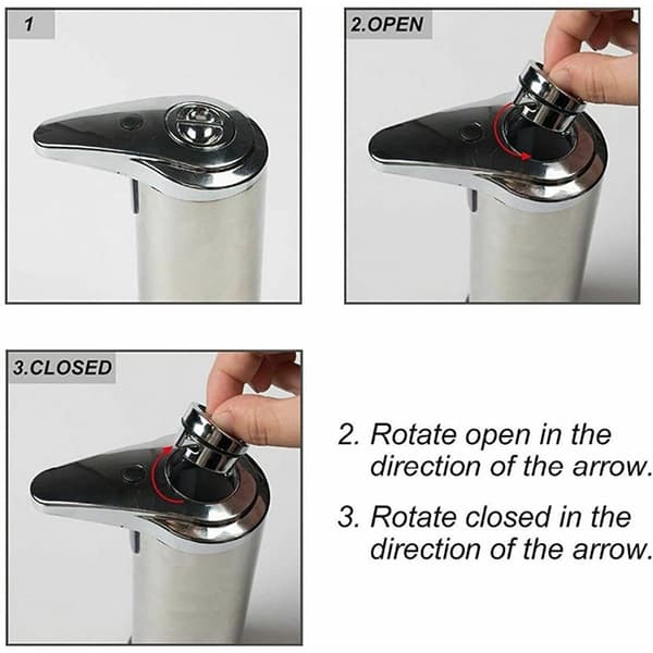 Automatisk såpedispenser i rustfritt stål, berøringsfri såpedispenser