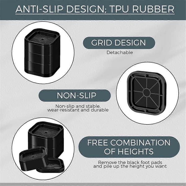 Furniture Risers Adjustable Bed Risers 5.6cm Stackable Heavy Duty Bed Lifts Risers Square Bed Ra