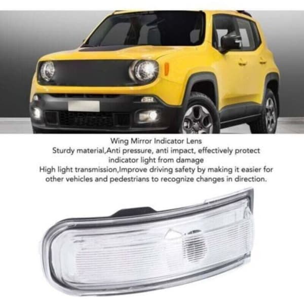 Outer Mirror Indicator Lens Cover, Shockproof Outer Mirror Indicator Housing for Renegade 2016-2021, Left Side (68348178AA)