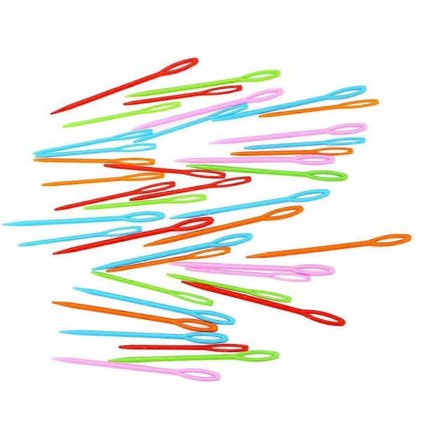 Plastic Sewing Threads Large Sewing Needle Easy to Thread Sewing Needles Craft Project Home Sewing 9.00X0.60X0.30CM 100pcs