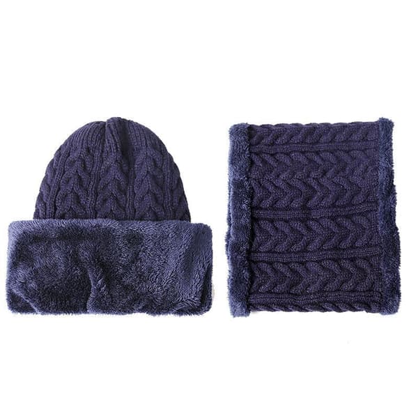 Ny Unisex Vintermössa med Fleecefoder Ull Varm Stickad Mössa Set Tjock Mjuk Stretch Vintermössor För Män Kvinnor Fritid Beanie Mössa Grå