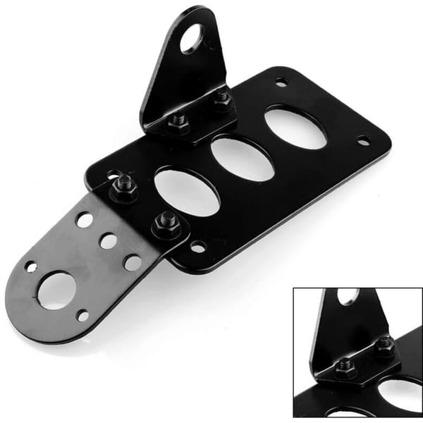 Black Motorcycle Taillight Brake License Plate Side Mount Metal Bracket