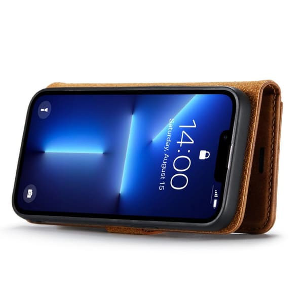 DG.MING 2-i-1 Magnetlommebok iPhone 15 Pro Cognac