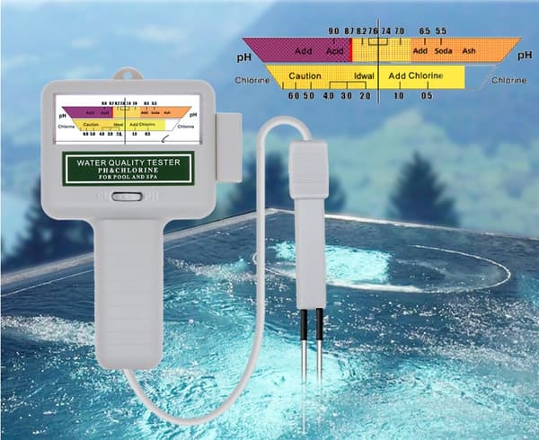 Elektronisk klor- og pH-tester til swimmingpools - Vandkvalitetsmåler