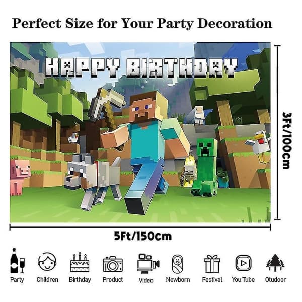 Minecraft Bakgrunn for Bursdagsfest