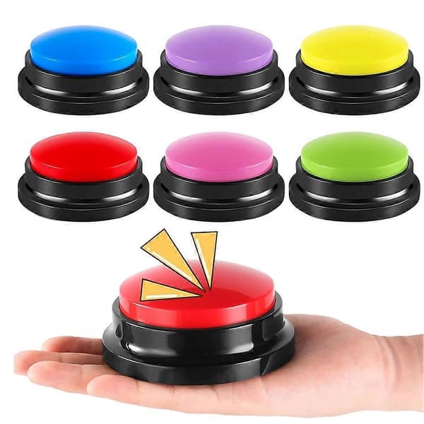 6 Pieces Recordable Answer Buzzers, Game Show Buzzer, Recordable Button, Classroom Buzzer Perfect