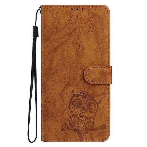 Compatible Case for iPhone 16th Owl Printed PU Leather Wallet Phone Case with Wrist Strap