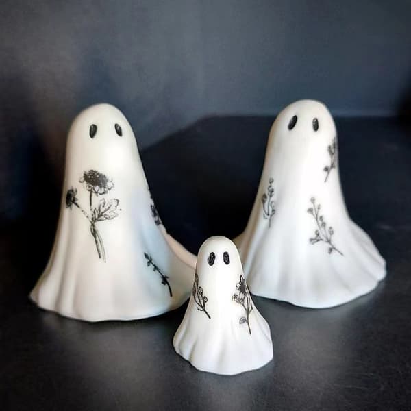 7 stk Halloween-dekorasjon Spøkelsespynt Mini Halloween Harpiks-pynt