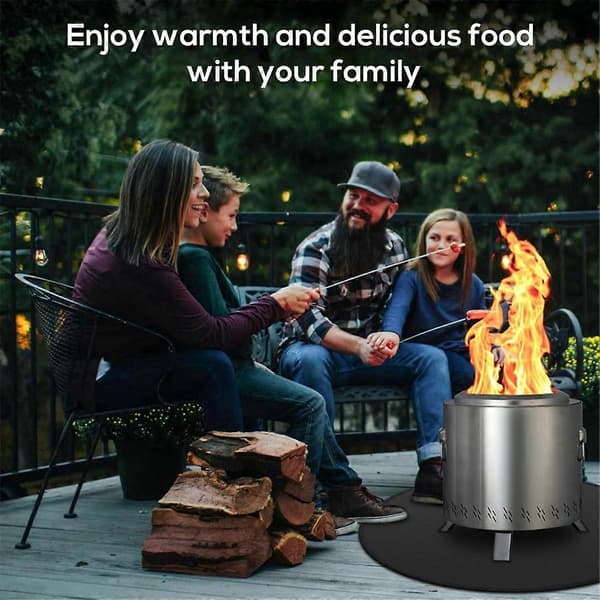 Fire Pit Mat for Campfire, Double-Sided Fireproof Fire Pit Mat Round Fire Pit Grill Mat for Under Grill Mat 30 Inch