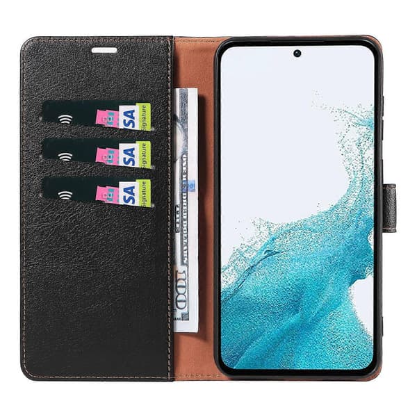 Til Samsung Galaxy A16 5G 4G Etui Magnetisk RFID-beskyttelse Læder Pung Etui - Sort Multifarve