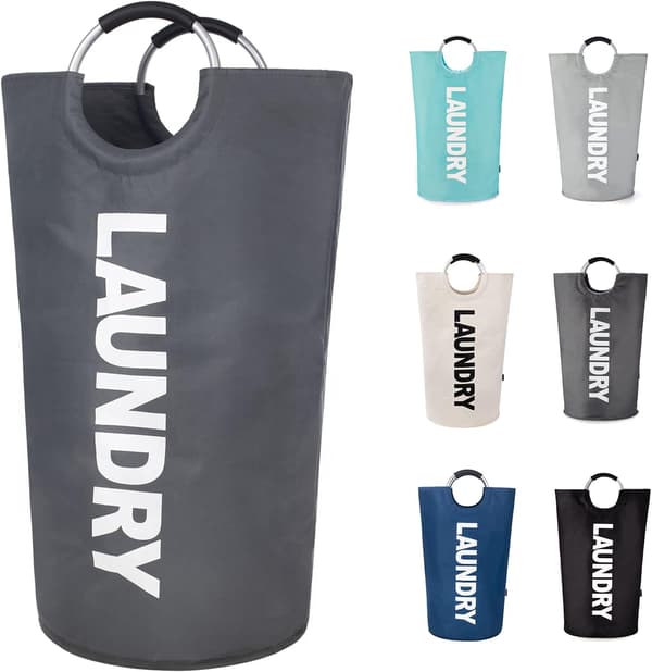 Laundry Bag with Padded Handles, Waterproof Laundry Basket Foldable, Laundry Hamper for Bathroom, Laundry Room, College