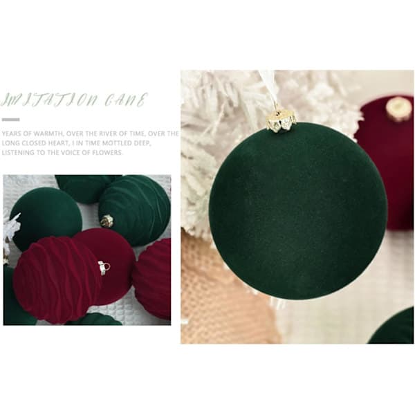 Julkulor i sammet, 12-pack, 8 cm, okrossbar julgransdekoration mörk G