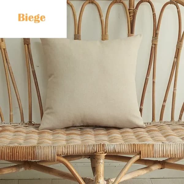 Solid Waterproof Pillowcase Simple Pure Color Dyed Polyester Cover Waterproof Decorative Case for Sofa Beige Biege