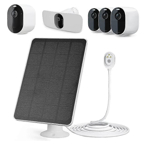 Solpanel för Arlo Pro 4/Ultra 2/Pro 3/Ultra/Pro 5S Övervakningskamera Laddningspanel - Svart Multicolor
