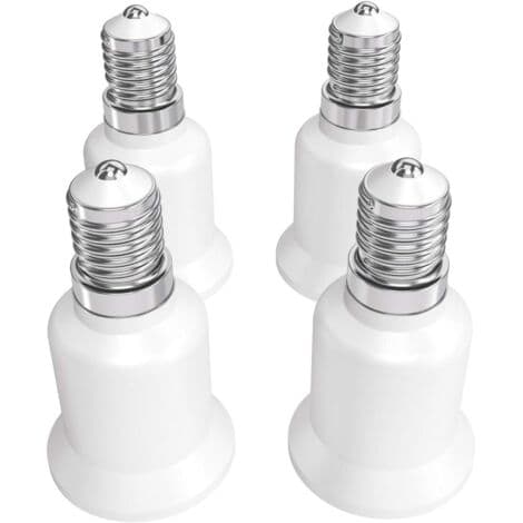 4x sokkeladapter - E14 til E27 sokkelomformer base lampeholderadapter for halogen LED-pærer