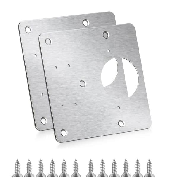 Hængselplade 90x90 mm 2-pak / rustfri reparationsplade til