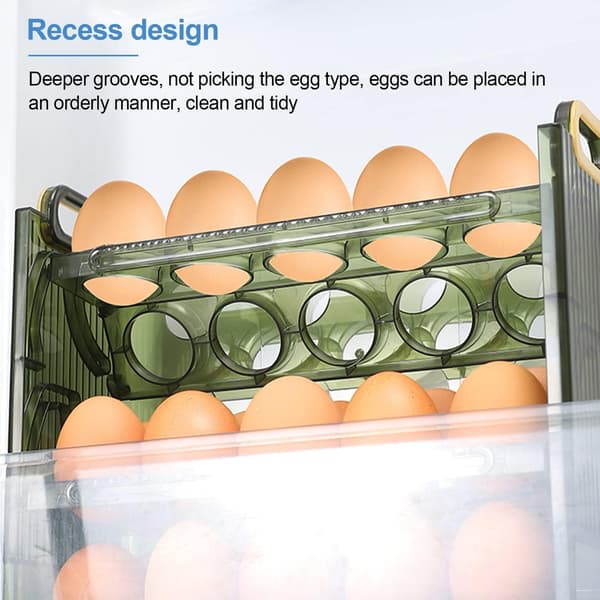 Egg Box for Refrigerator, Stores 30 Eggs, Egg Holder, for Fridge, ZQKLA