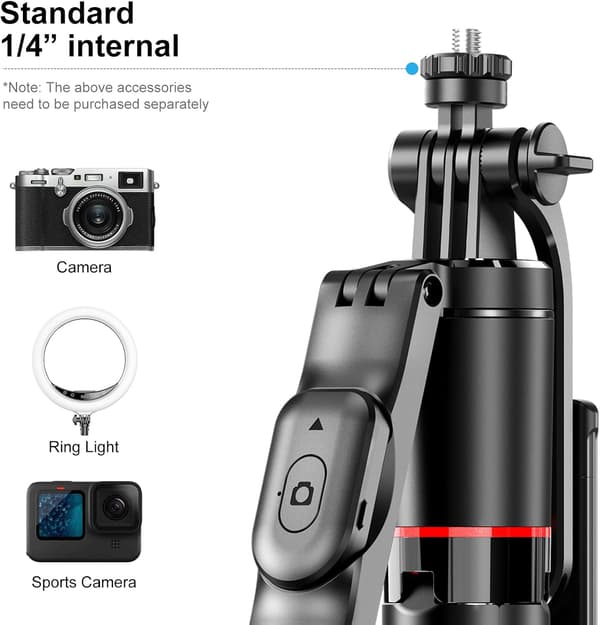67\" Selfie Stick Tripod for iPhone with Remote Control Phone Holder and 1/4\" Screw Extendable Travel Tripod for Mobile Camera