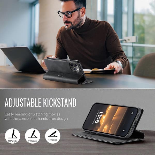 Compatible with iPhone 11 Pro Case CASEME 033 Series RFID Wallet Stand Calf Texture Leather Phone Case