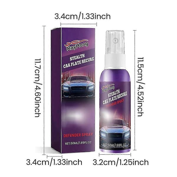 Auto-Shield Spray til usynlige nummerplader, nem påføring, hurtigtørrende spray til SUV