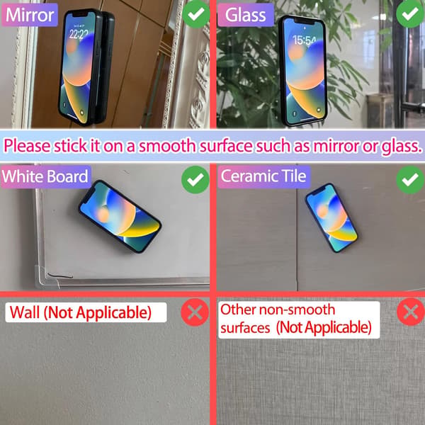 Mobilholder / holder med sugekopper Sort