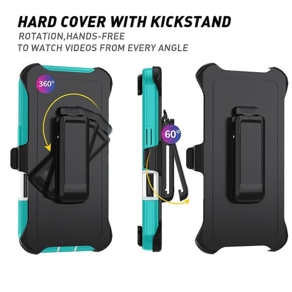 For iPhone 16 Detachable Shell PC+TPU Phone Case with Back Clip Stand Multicolo
