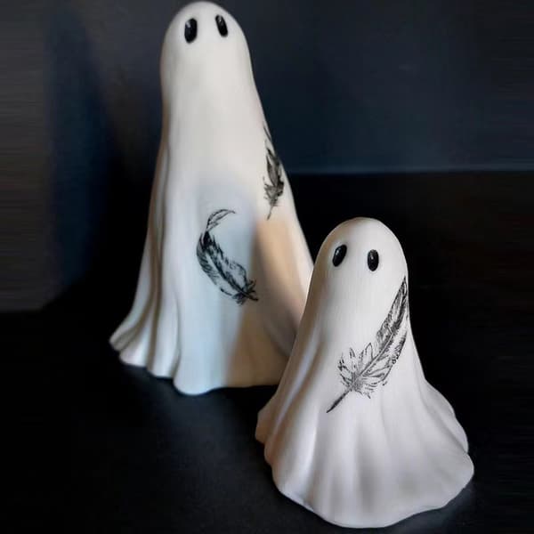 7 stk Halloween-dekorasjon Spøkelsespynt Mini Halloween Harpiks-pynt