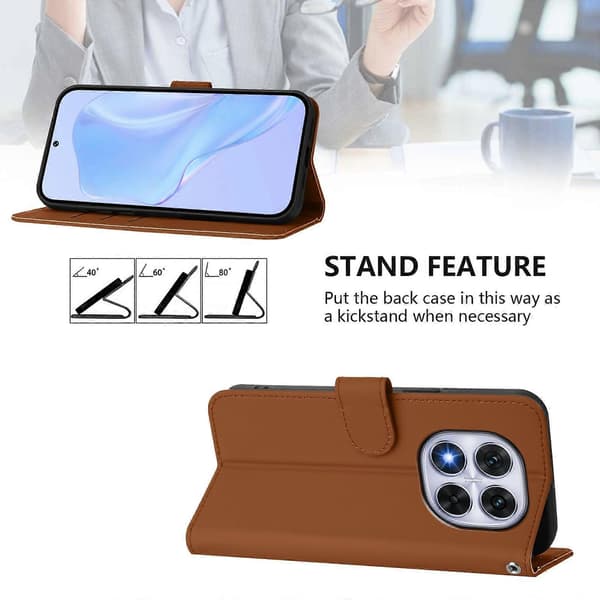Ensfarget PU-deksel for Redmi Note 14 Pro 5G / 14 Pro+ 5G