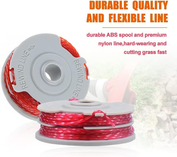 4-pakning trimmerlinjespole for Flymo FLY021 gresstrimmerlinjespole erstatningsspole for Flymo trimmerlinje 11 m/1,5 mm