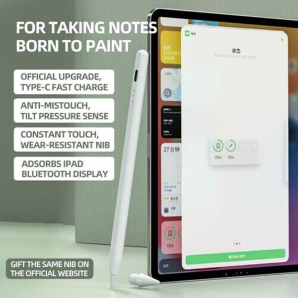 Apple Pencil 2. generations styluspen til iPad/iPad mini/Air/Pro - Fire lamper