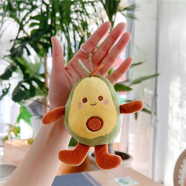 e Cartoon Fruit Avocado Plush Toy Keychain Pendant Backpack
