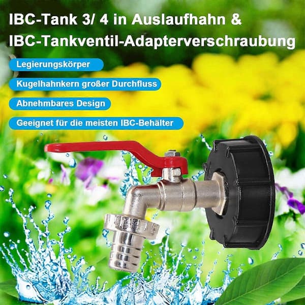 IBC Tank Adapter S60X6 3/4 Tommer Vandhane til Vandopbevaringstank